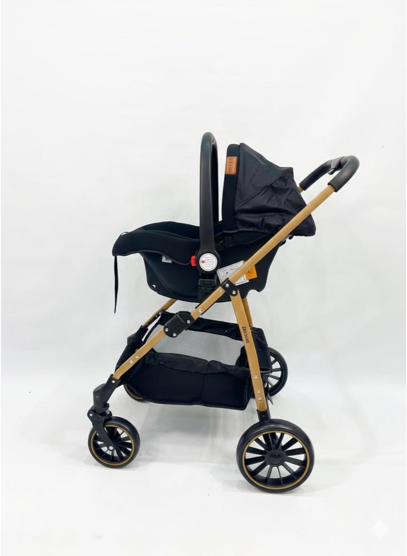 DEHKAH 4-in-1 Stroller Travel System – Stroller, carry-cot , Car Seat & Stylish Mommy Bag - Image 3